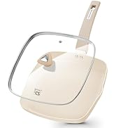 KOCH SYSTEME CS Nonstick Grill Pan for Stove Tops, 11 Inch Square Frying Pan with Lid, Ultimate C...