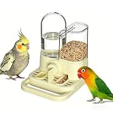 BAGHPBM 2-in-1 Automatic Bird Feeder and Waterer for Cage,Bird Water Dispenser 8.45oz and No Mess...