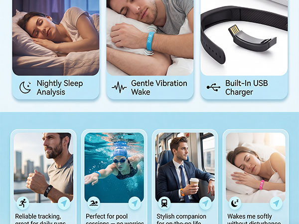 Vibrating Alarm Wristband Electric Clock Watch Shock Silent Sleeps Wrist Sleep Bracelet for Heavy