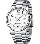 CIVO Watches for Men Analog Quartz: Waterproof Watch with Numeral Dial Easy to Read - Black Dress...