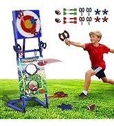 VATOS 2-in-1 Axe &amp; Football Throwing Game Set, Bristle Axe Toss Target with 16 pcs Safe Darts, Po...