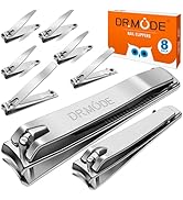 DRMODE Finger Nail Clippers Adult - 8 Pack Nail Clippers Bulk for Men Women Sharp Travel Toenail ...