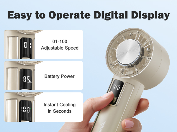 portable handheld turbo fan rechargeable