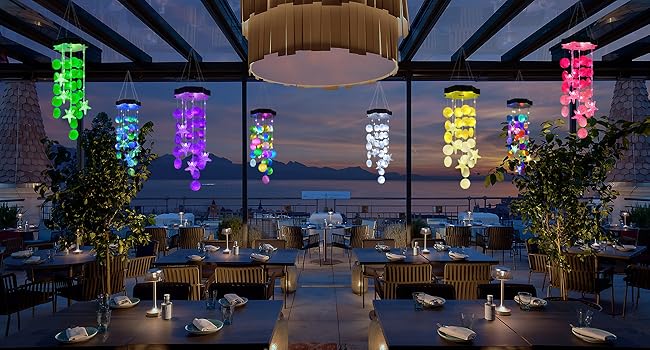 solar shell wind chimes