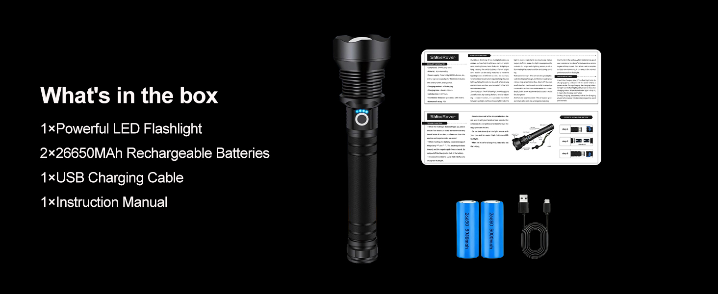 HIGH LUMENS RECHARGEABLE FLASHLIGHTS
