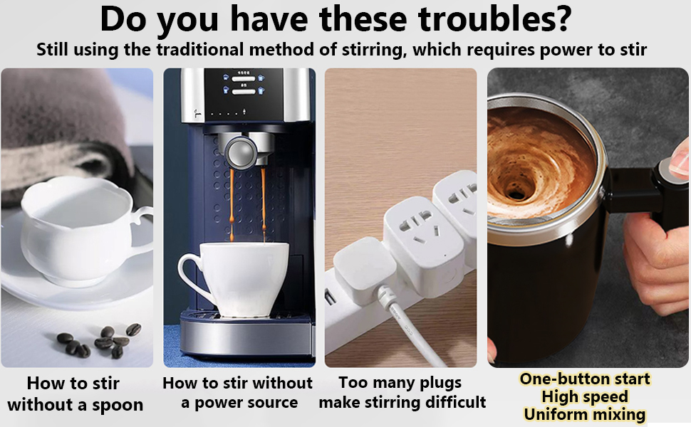 Self Stirring Coffee Mug,Rechargeable Auto Magnetic Coffee Mug