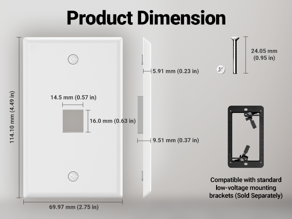 keystone wall plate 1-port
