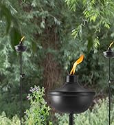 ZSZMFH Home Garden Torch Set of 3, Large Capacity 23.5oz Outdoor Metal Torch Garden Décor,55-Inch...