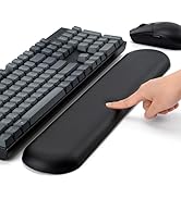 Keyboard Wrist Rest with Memory Foam &amp; PU Leather, Ergonomic Wrist Support for Pain Relief, Water...