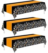 Childom 3 Pack Halloween Tablecloths,Disposable Plastic Tablecloths 54