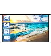 Projection Screen 100“ Portable Projector Screen Indoor Movie Screen with 16:9 4K Full HD Outdoor...