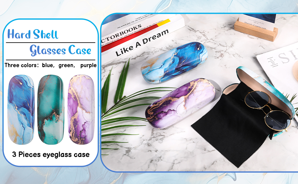 3 pcs hard shell glasses case