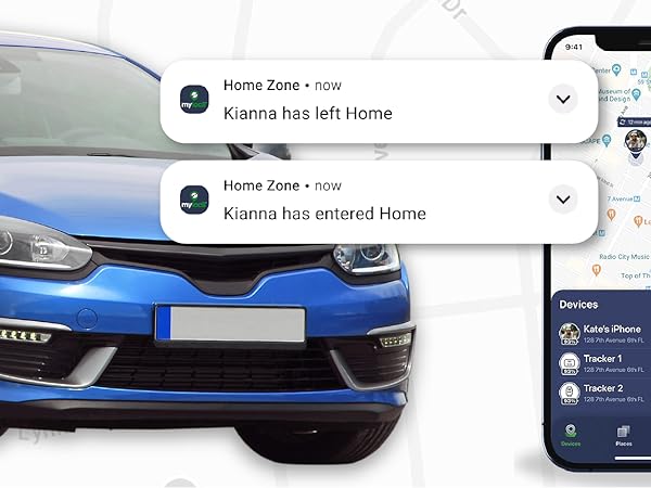 track location and get gps notifications on your phone with myloc8 app android and iOS compatible 