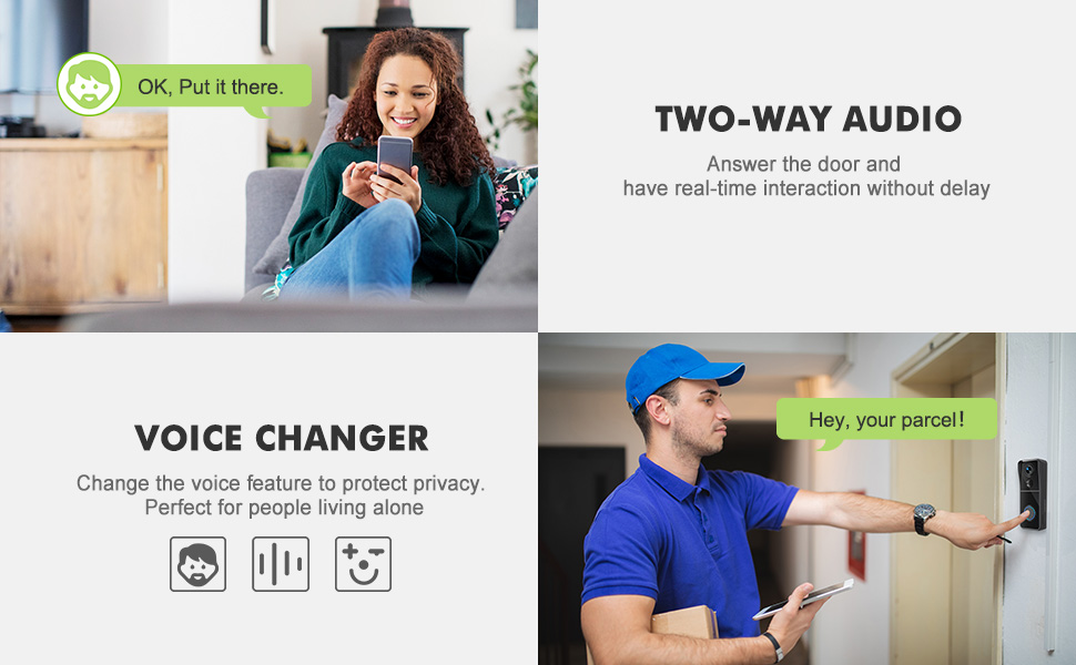 doorbell camera battery video doorbell camera no subscription with camera chime for home security