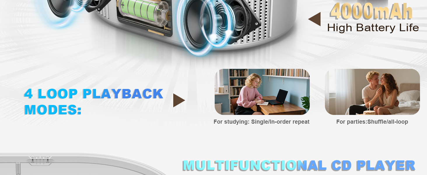 CD Player Portable Bluetooth