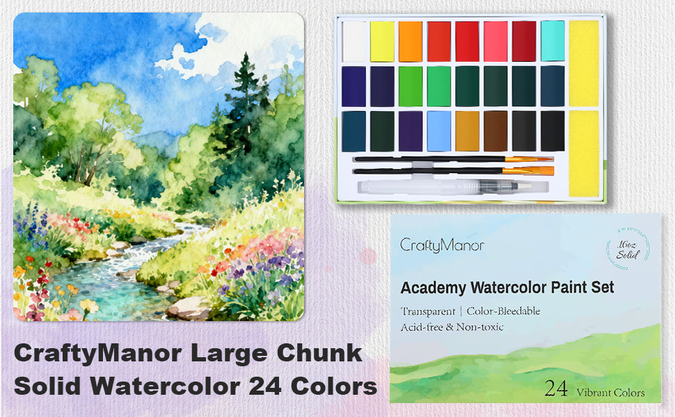 large solid watercolor paint