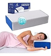 Cube Pillow with Adjustable Memory Foam for Side Sleepers - Cooling Ventilated Pillow Cover for N...