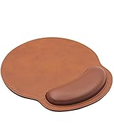 RICHEN Ergonomic PU Leather Mouse Pad with Wrist Support,Comfort Memory Foam,Waterproof Surface,N...