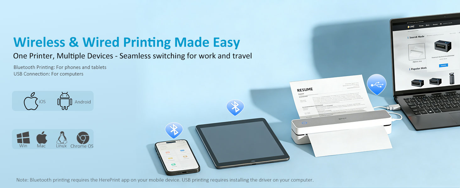 iDPRT Portable Printer Wireless Travel