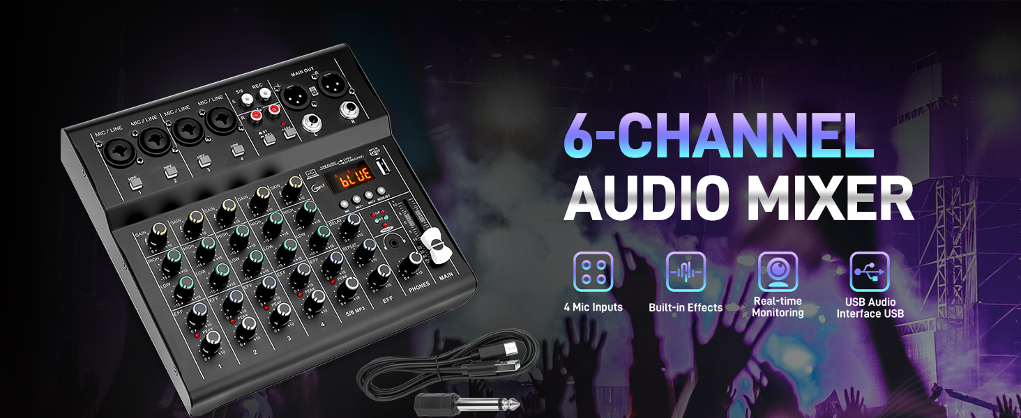 4 mic inputs built in effects real time monitoring usb sudio inferface usb