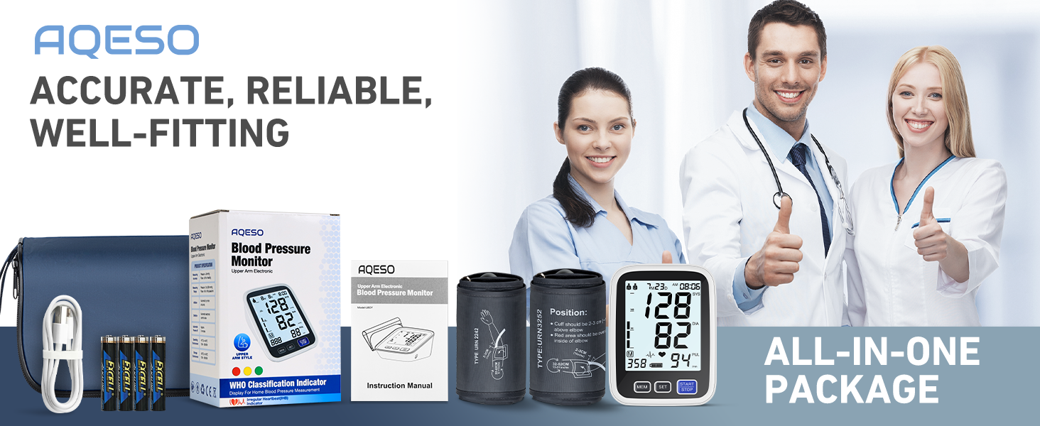 AQESO Blood Pressure Monitor All in One Package