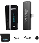 BOYA Wireless Lavalier Microphone for iPhone,MFi Certified, Plug and Play, Noise Cancelling Lapel...