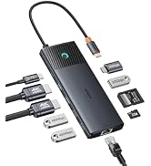 Baseus Docking Station Dual Monitor,10Gbps 10 in 1 Docking Station with 2 HDMI Single 4K@120Hz, D...
