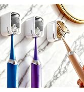 3 Pack Toothbrush Holders for Bathroom - Wall Mounted with Cover Single Slot Space-Saving Tooth B...