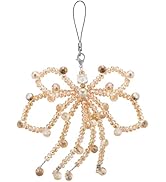 BEEFLYING Glass Beads Bowknot Phone Charm with Crystal Drop Beads Y2K Cellphone Charm Strap for W...