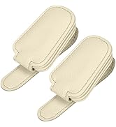 Sunglass Holder for Car Visor, Magnetic Leather Sunglasses Holder and Ticket Card Clip for Car