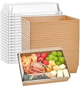 Ocmoiy 25 Pack Large Charcuterie Boxes with Clear Lids 7x5 inches Bakery Boxes with Window, Dispo...