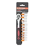 Naxypnalic 12 pcs 1/4 Inch Ratchet Socket Wrench Set,Small socket set with 4mm-13mm Metric Socket...