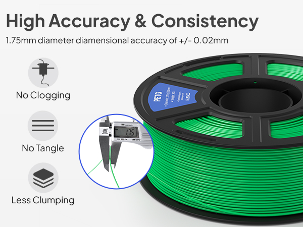 1.75mm diameter, high accuracy and consistency