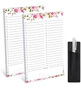 2 Pack Grocery List Magnet Pad for Fridge with Pen Holder, Totally 120 Sheets Magnetic Note Pad f...