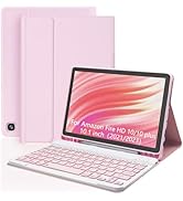 XCHYTECHER Keyboard Case for Fire HD 10/10 Plus 2021/2023 10.1 inch (11/13th Gen),Recharga...