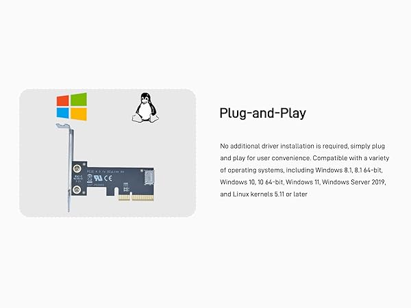 LetLinkSo Gen4 PCIe 4.0 x4 to Oculink SFF-8612 Internal SFF-8611 Adapter Card for NVMe