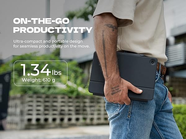 Dexnor for Samsung Galaxy Tab A9+ Plus Keyboard Case Ultra-light Magnetic Folio Keyboard Cover