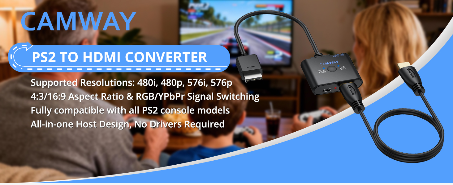 CAMWAY PS2 to HDMI Converter