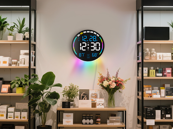 digital wall clock large display