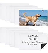 10 Pcs Sublimation Blanks Playmat 14x24 Inch,Smooth Rubber Playing Mat for Trading/Board Games, V...