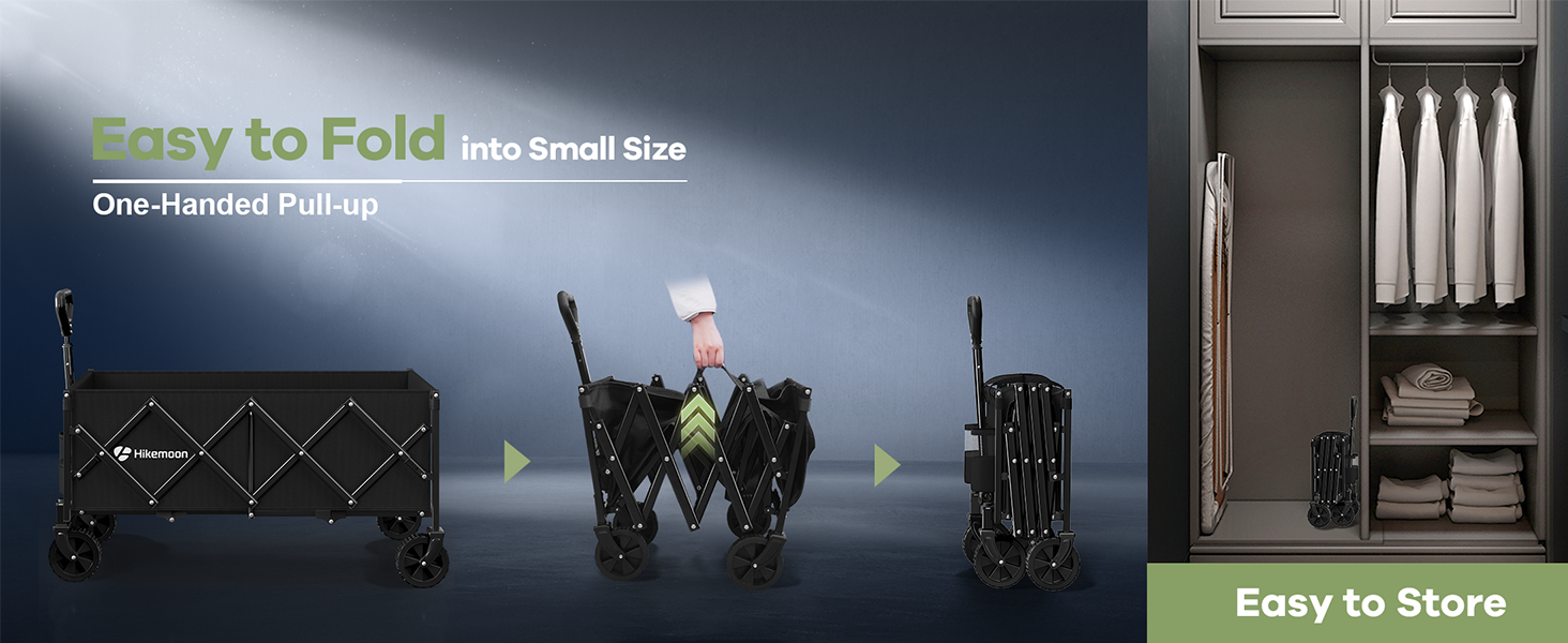 Hikemoon lightweight folding portable wagon easy to store