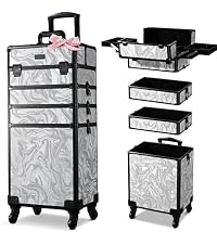 BYOOTIQUE Rolling Makeup Case 4in1 Cosmetology case on wheels Makeup Artist