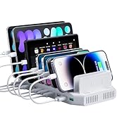 SUIDEK iPad Charging Station with QC3.0 Fast Charging, 100W 10-Port USB Charging Station for Mult...