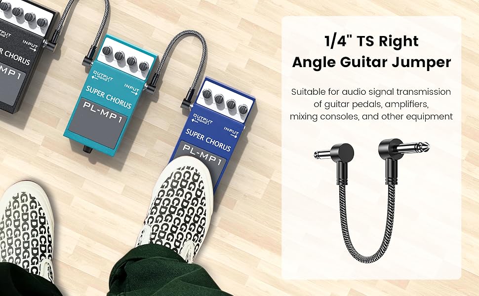 1/4" TS Right angle guitar cable