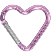 Heart Carabiner Clip, Lightweight Aluminum Alloy Keychain Clips with Locking Snap Hooks, Backpack...