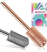 Dill Bits for Nails 2 PCS, 3/32'' Safety Nail Drill Bits, Smooth Top Carbide Bits for Acrylic, So...