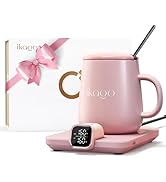 Coffee Mug Warmer Set, ±1°F Precision Temperature Control Smart Heated Mug for Desk, Electric Cof...