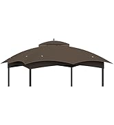 Replacement Canopy Top Cover, Double Tiered Waterproof Canopy Roof for Lowe's Allen Roth 10X12 Ga...