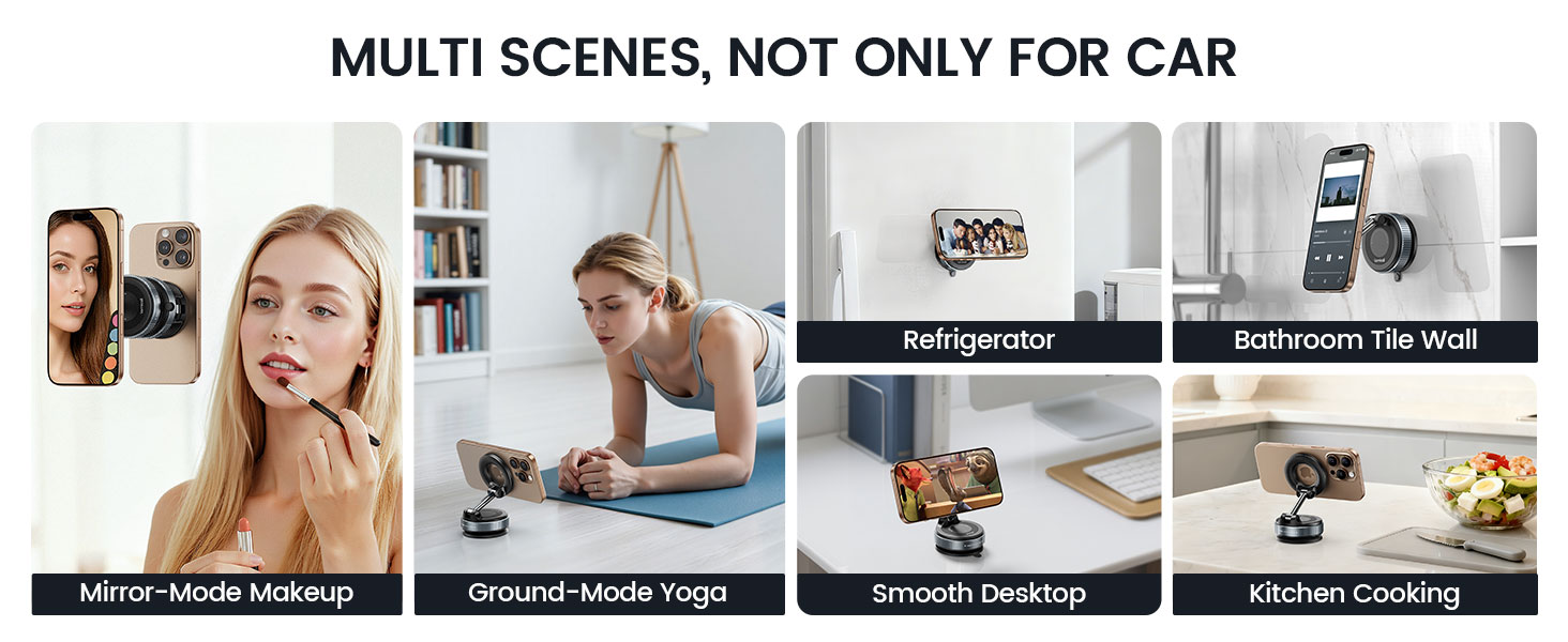 Text reads 'MULTI-SCENES, NOT ONLY FOR CAR'. Collection of lifestyle images showing indoor and outdoor scenes with warm autumn decorations and lighting.