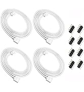 Nelyeqwo 4 Pack 2M 6.5ft RGB Extension Cable LED Strip Connector 4 Pin Solderless Strip Jumper Ca...